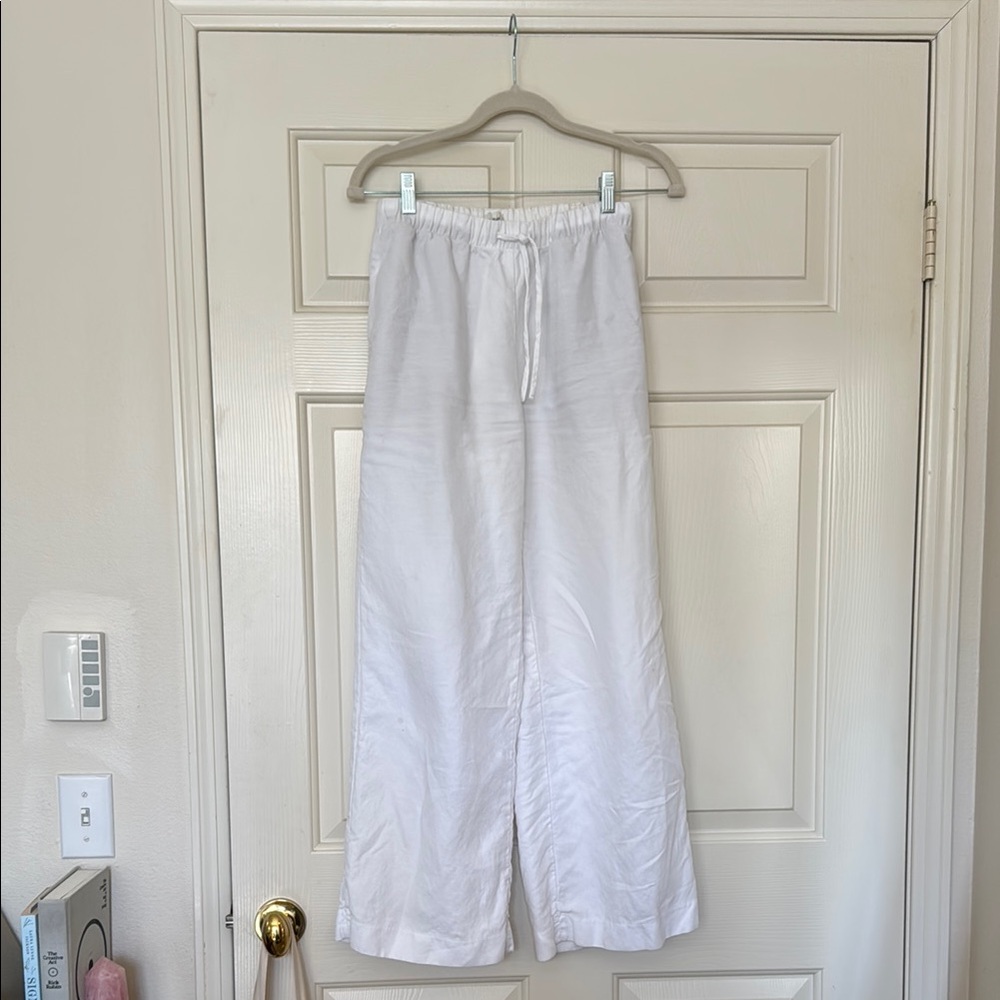 Aritzia White Linen Pants Wilfred